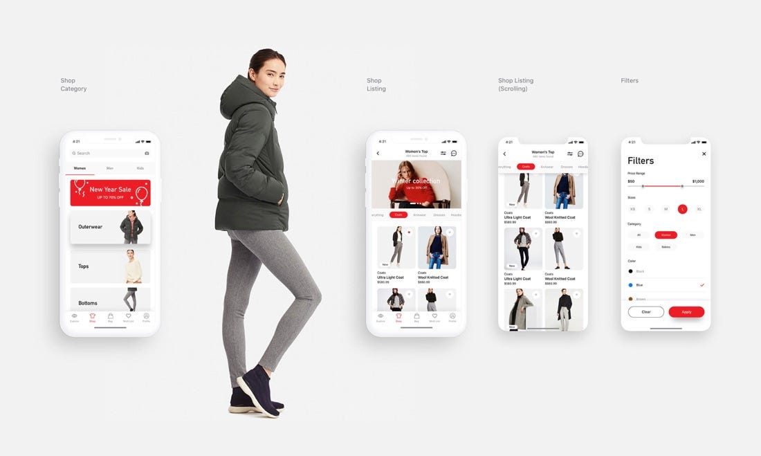 Top 12 des études de cas sur la conception UI/UX des applications de shopping | par Interface Market | Muzli - Inspiration design
